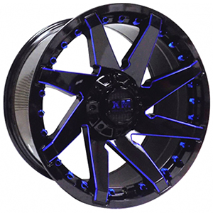Xtreme Mudder XM301 Gloss Black Blue Milled
