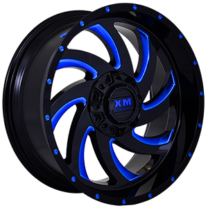 Xtreme Mudder XM324 Gloss Black Blue Milled