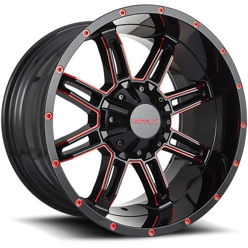 Impact 805 Gloss Black W/ Red Milled Accents