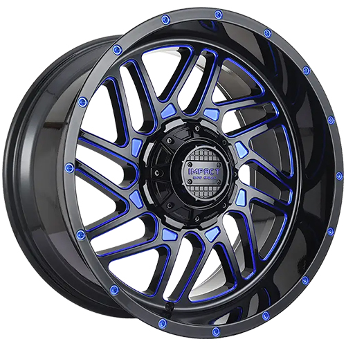 Impact 808 Gloss Black W/ Blue Milled Accents