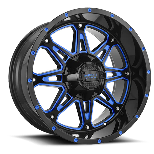 Impact 810 Gloss Black W/ Blue Milled Accents
