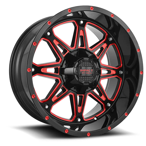 Impact 810 Gloss Black W/ Red Milled Accents