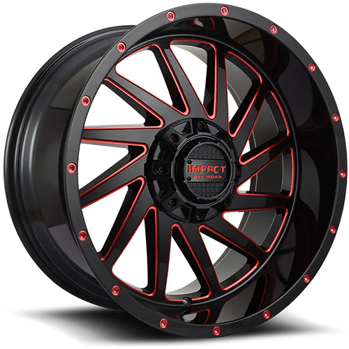 Impact 811 Gloss Black W/ Red Milled Accents