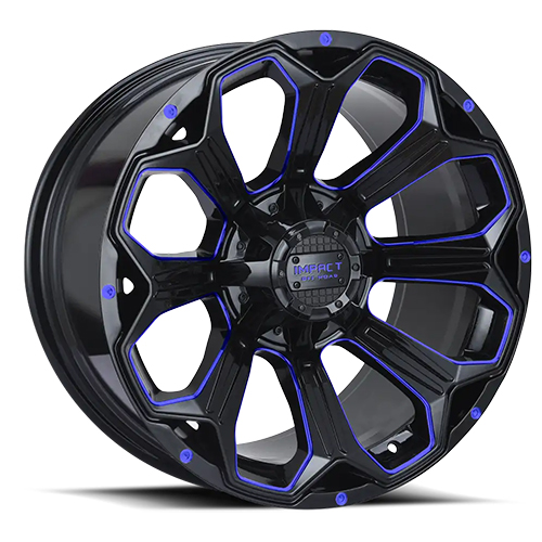 Impact 817 Gloss Black W/ Blue Milled Accents