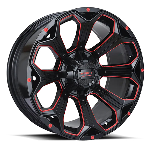 Impact 817 Gloss Black W/ Red Milled Accents
