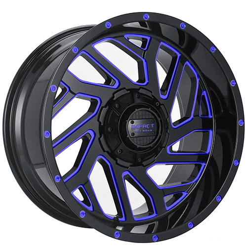 Impact 823 Gloss Black W/ Blue Milled Accents