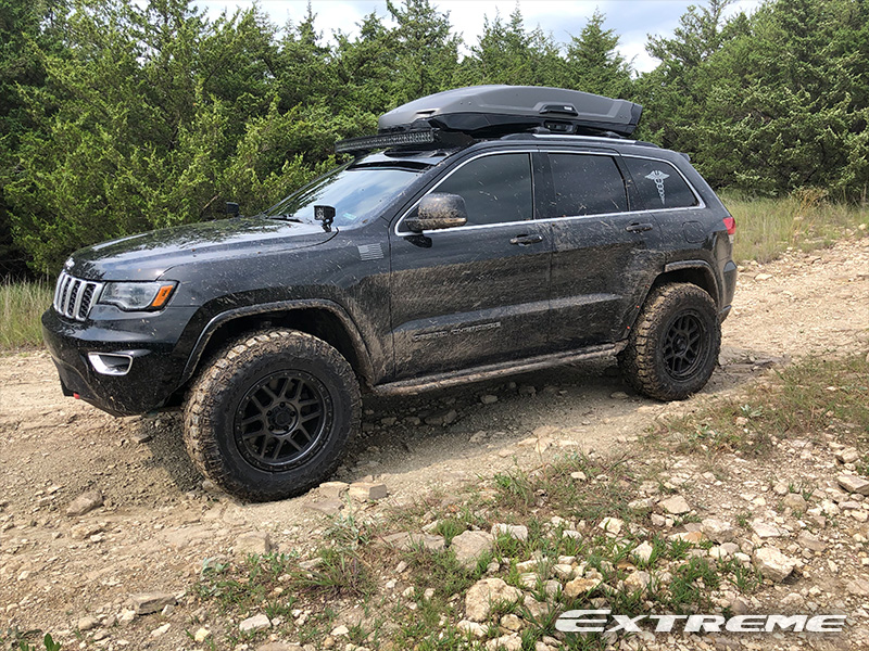 2018 Jeep Grand Cherokee Limited Stirling Kmc Mesa 18x9 18 Offset Goodyear Duratrack Lifted Suspension Rock Road Outfitters 