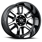 Vision Offroad Split 419 Black W/ Machined Face 17x9 -12