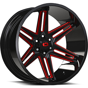 Vision Offroad Razor 363 Black W/ Red Tint Wheel