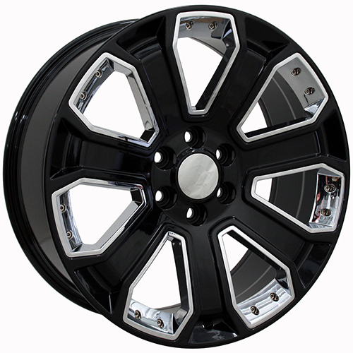 Replica Wheel Chevrolet Silverado CV93 Gloss Black W/ Chrome Inserts