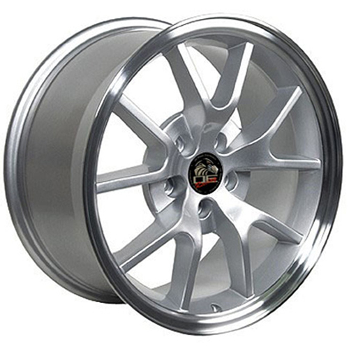 Replica Wheel Ford Mustang FR500 FR05 Silver W/ Machined Lip Photo