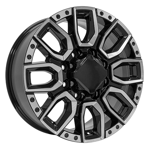 Replica Wheel GMC Sierra 2500/3500 CV97B Black W/ Milled Edge Photo