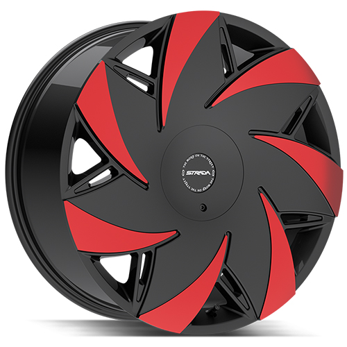 Strada Turbina S67 Gloss Black Machined W/ Red Tips