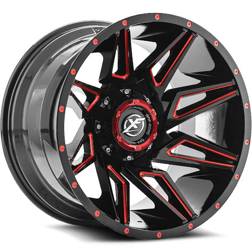 XF Offroad XF-218 Gloss Black Red Milled Photo