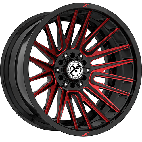 XF Offroad XF-234 Gloss Black Machined W/ Red Milled Accents Photo
